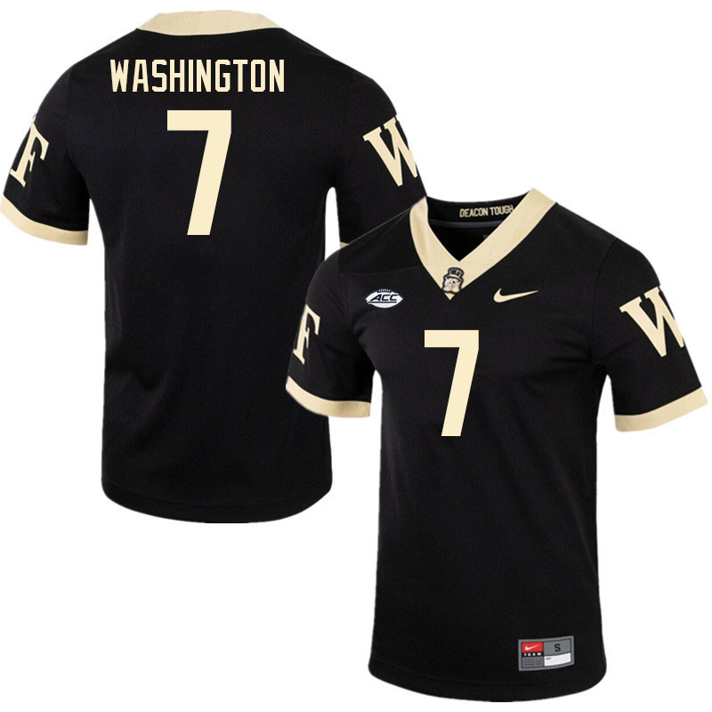 #7 Scotty Washington Wake Forest Demon Deacons College Football Jerseys Stitched-Black